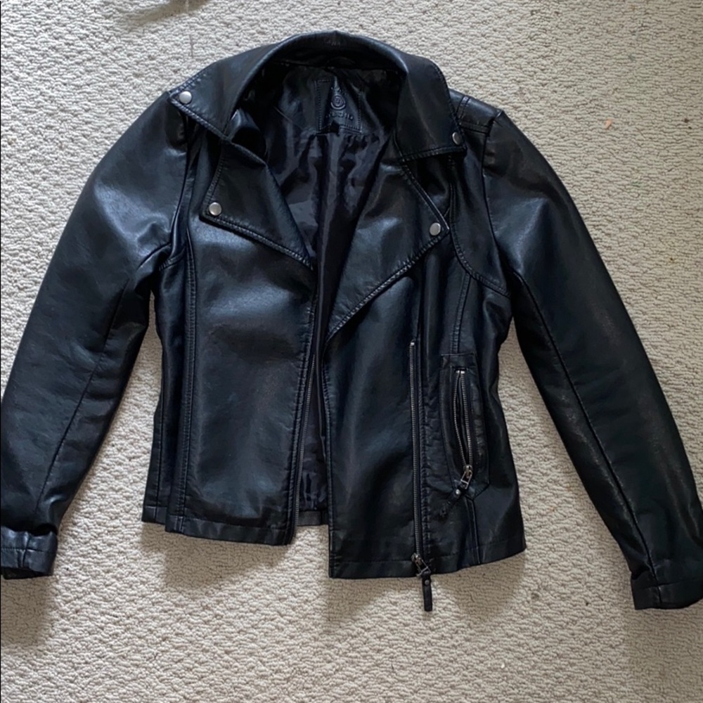 Black leather jacket